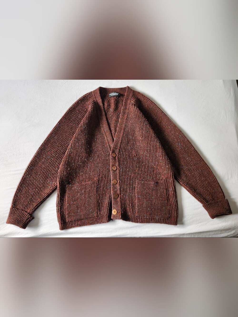 Vintage Parkhurst Brown Ribbed Cardigan Sweater - Picture 3 of 12